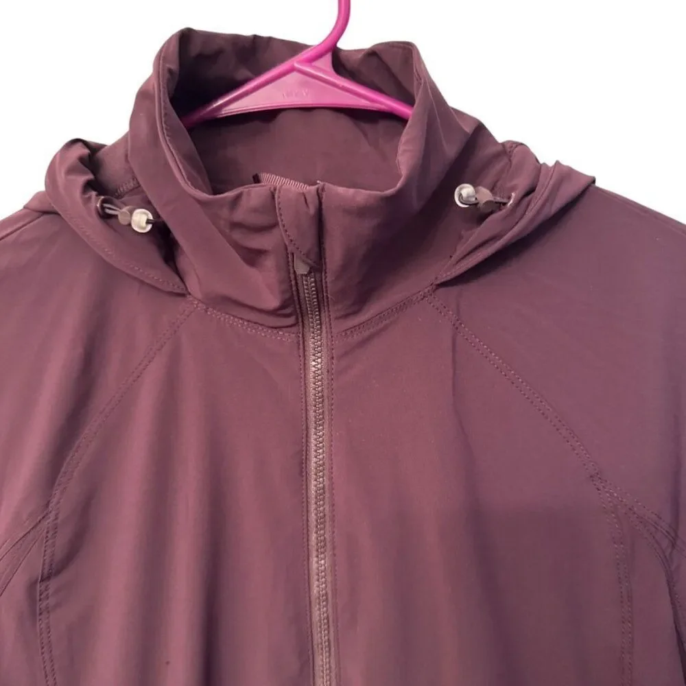 Lululemon Step To It Hooded Jacket in Black Cherry Color Size 4